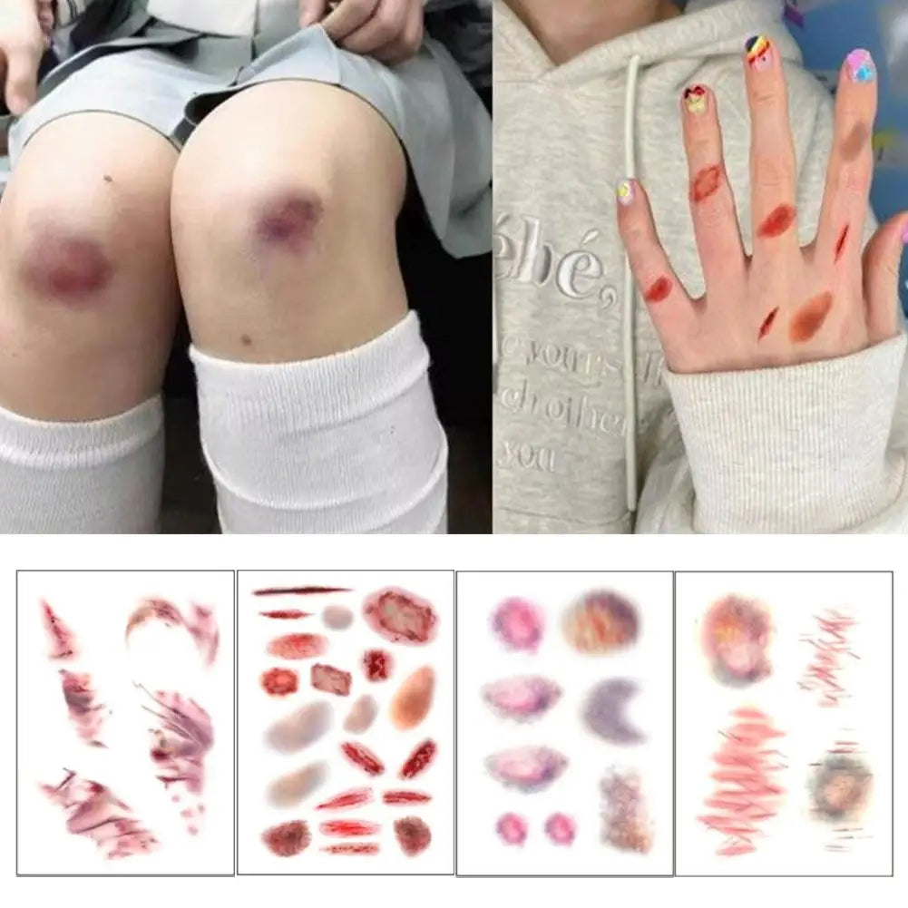 Halloween Fake Wound Scar Tattoo Stickers – DIY Party Makeup Halloween Tattoo Stickers Oasis Select