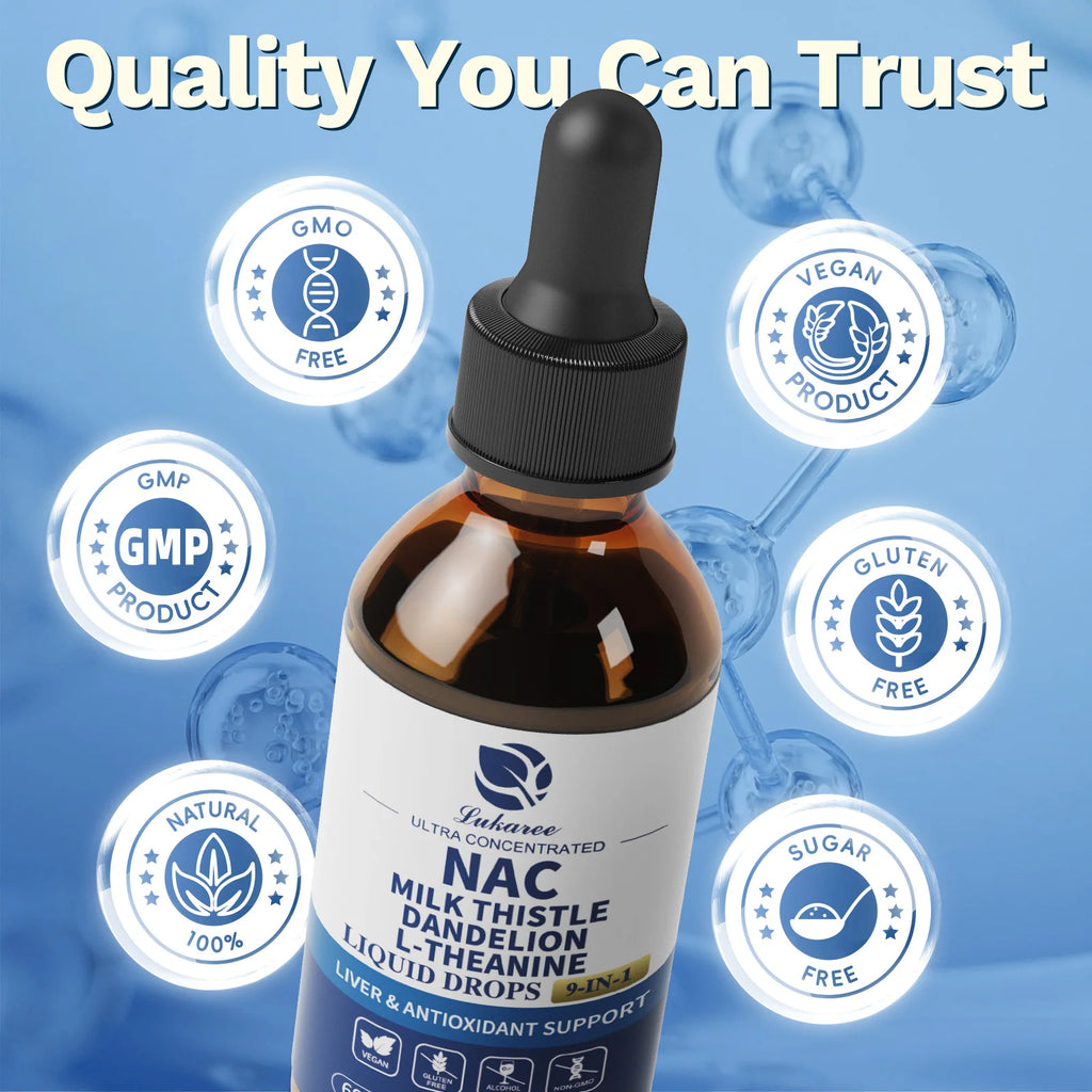 N-Acetyl-L-Cysteine NAC Supplement with Milk Thistle,Selenium for Liver & Kidney Support,Lung,Antioxidants & Immune Support Oasis Select