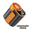 LED Display Waist Clip Fan Strong Airflow High-Speed Hanging Neck Fan Dual Wearing Solid Clip Structure Mini Cooling Fan Oasis Select Orange