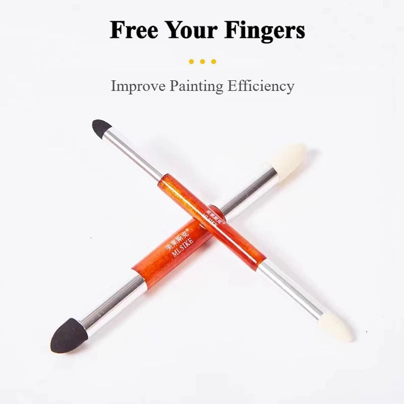 MLSIKE Paint Sponge Pen Blending Stump Double Headed Black and White Tip Rub and Buff Rubbing Pen Sketching Rubbing Pen Oasis Select