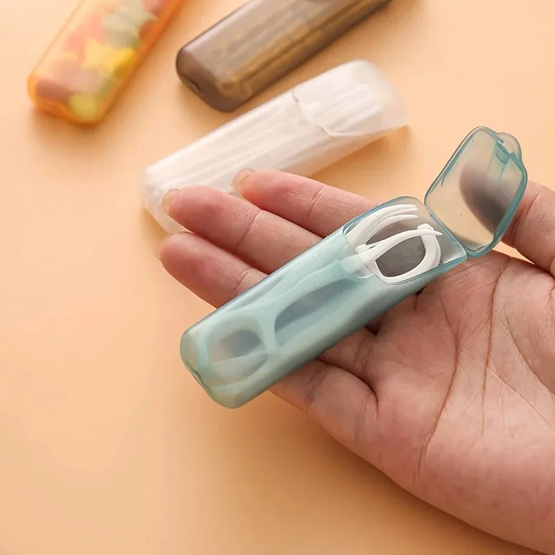 Mini Toothpick Storage Box with Lid Toothpick Box Portable Travel Floss Organizer Cotton Swab Dispenser Toothpick Dispenser Oasis Select