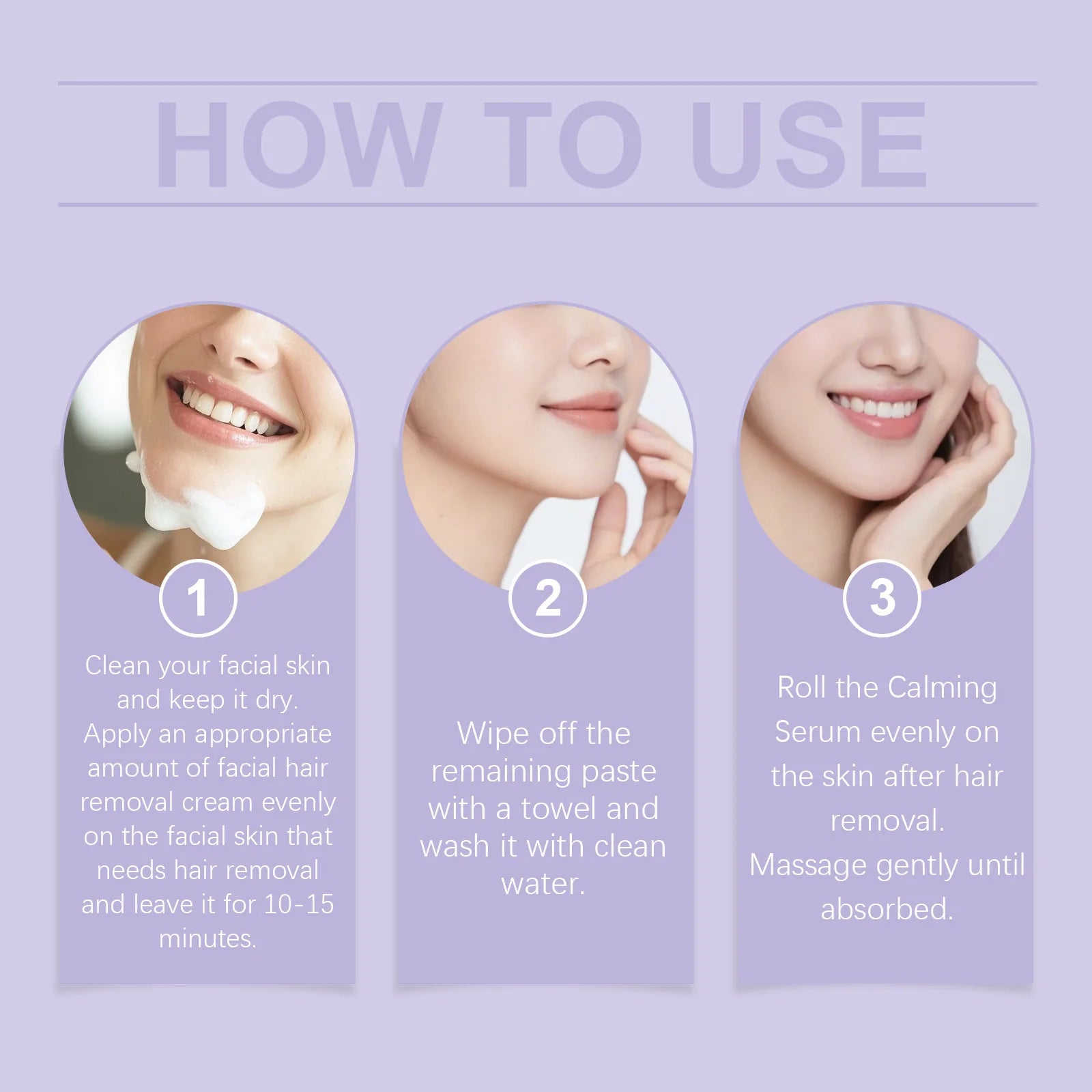 Face Hair Remove Cream Calming Serum Kit Painless Remove Hair Smooth Skin Repair Shave Discomfort Facial Body Hair Removal Kit Oasis Select