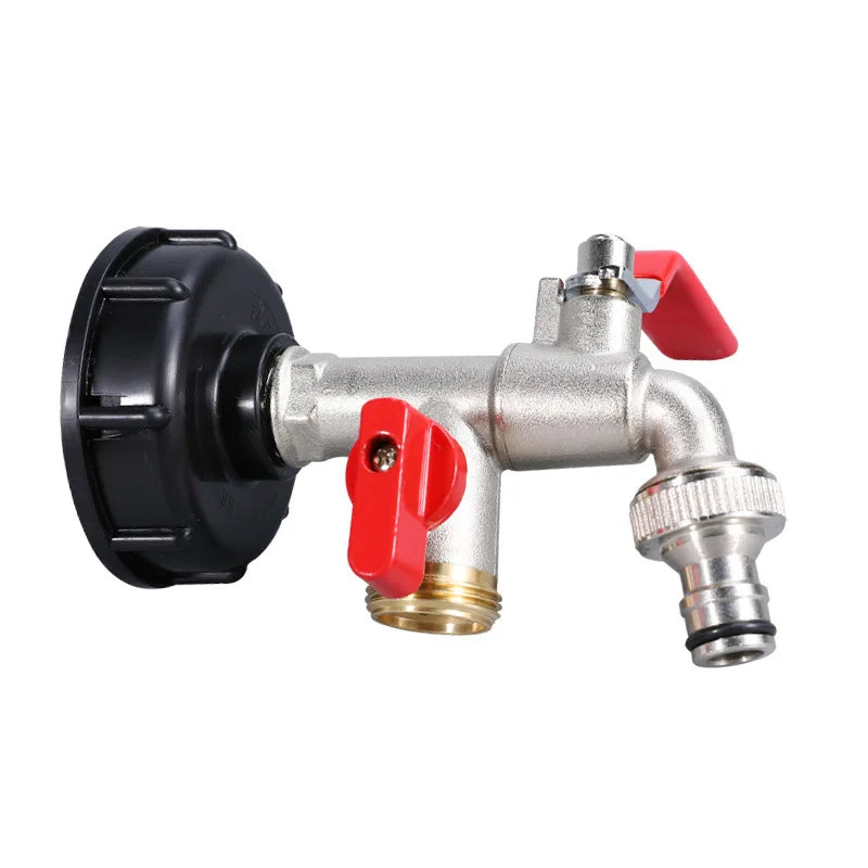 IBC Tank Tap Adapter S60*6 Coarse Thread to Brass/Alloy 16mm Quick Connect Replacement Valve Garden Home Valve Fitting Faucet Oasis Select