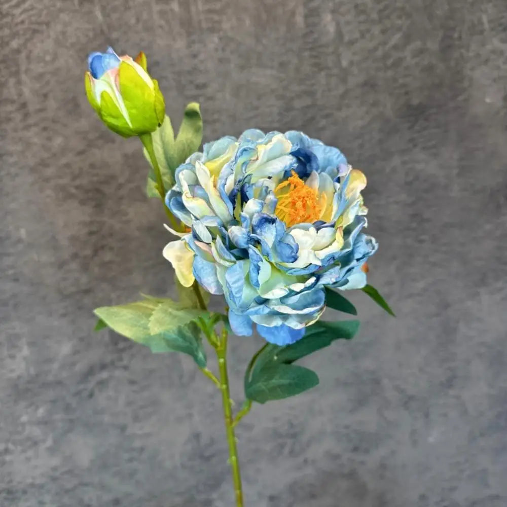 Peony Simulation Flowers, Home And Living Room Artificial Flower Decorations, Dining Table Dried Flower Bouquet Decoration Oasis Select Blue1