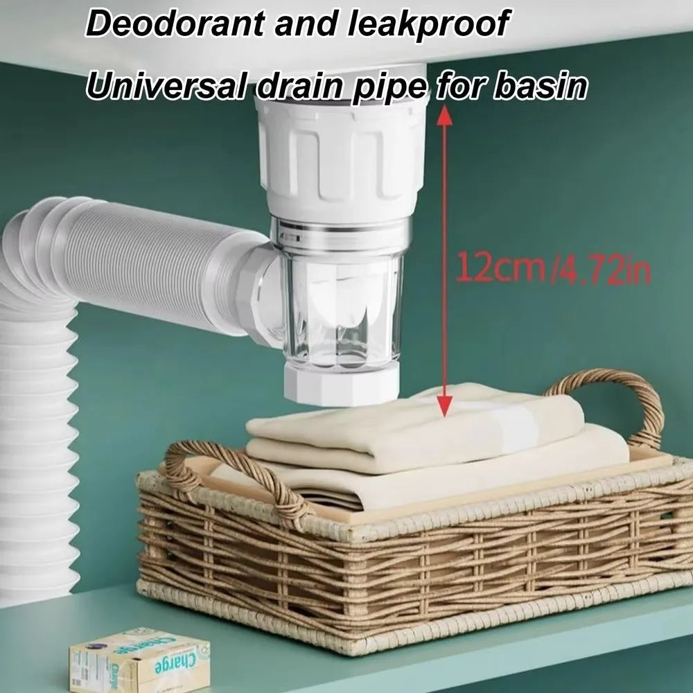 Retractable Flip Top Drain Pipe Stainless Steel Mesh Adjustable Length Kitchen Water Hose Strainer Flexible Oasis Select