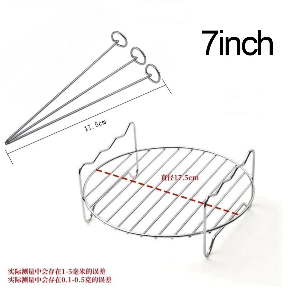 Stainless Steel Air Fryer Steamer Rack – Double-Deck BBQ Grid Air Fryer Steamer Rack Oasis Select 7inch