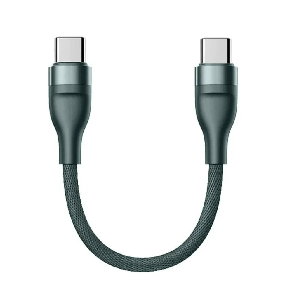 0.25M Data Cable USB C to Type C Fast Charging Data Cord Short Cable 66W Type C For iPhone 15 Huawei Samsung Portable Power Bank Oasis Select Green