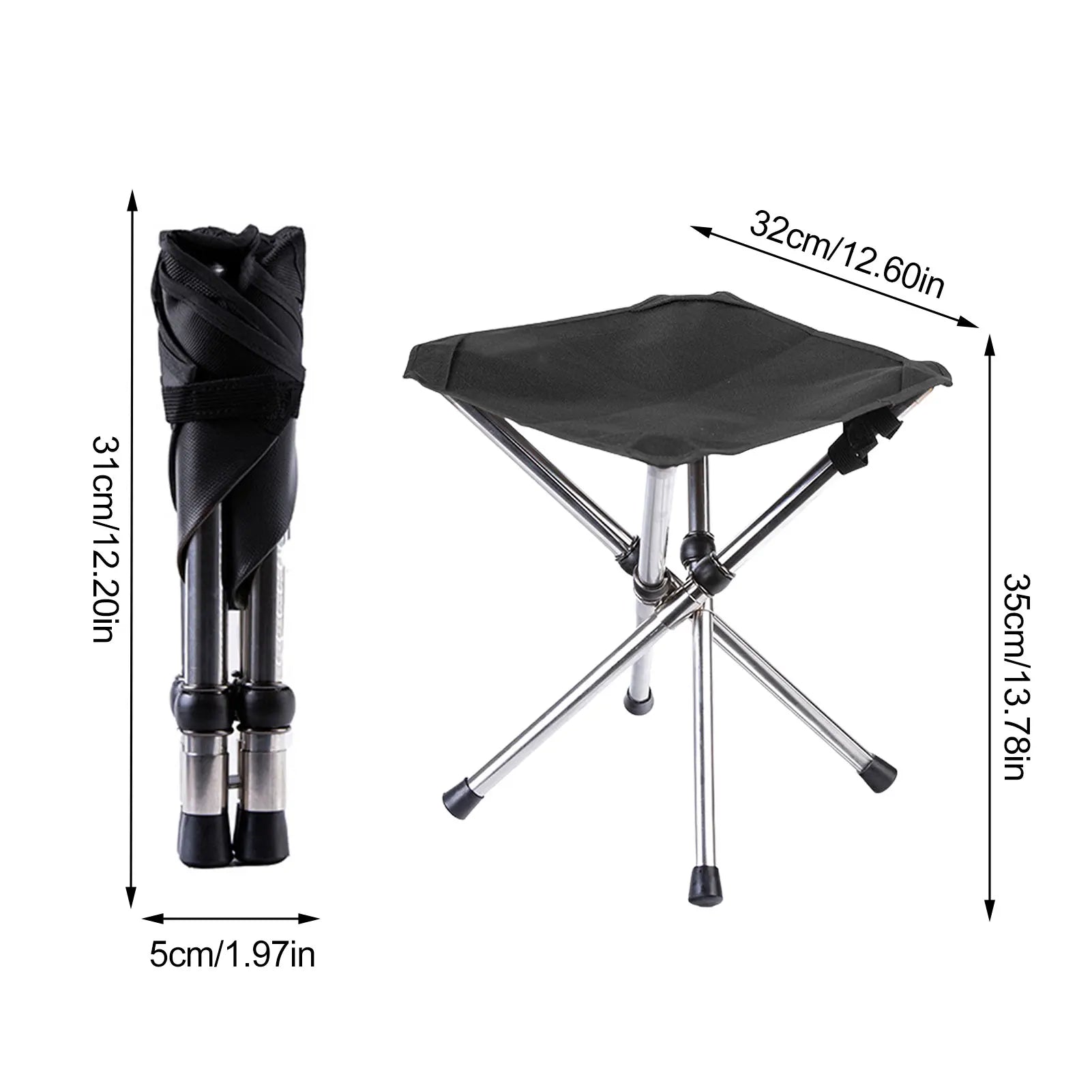 Folding Camping Tripod Stools Portable Fishing Stool Outdoor Foldable Chair Beach Small Tripod Stool For Campe Fishing Supplies Oasis Select