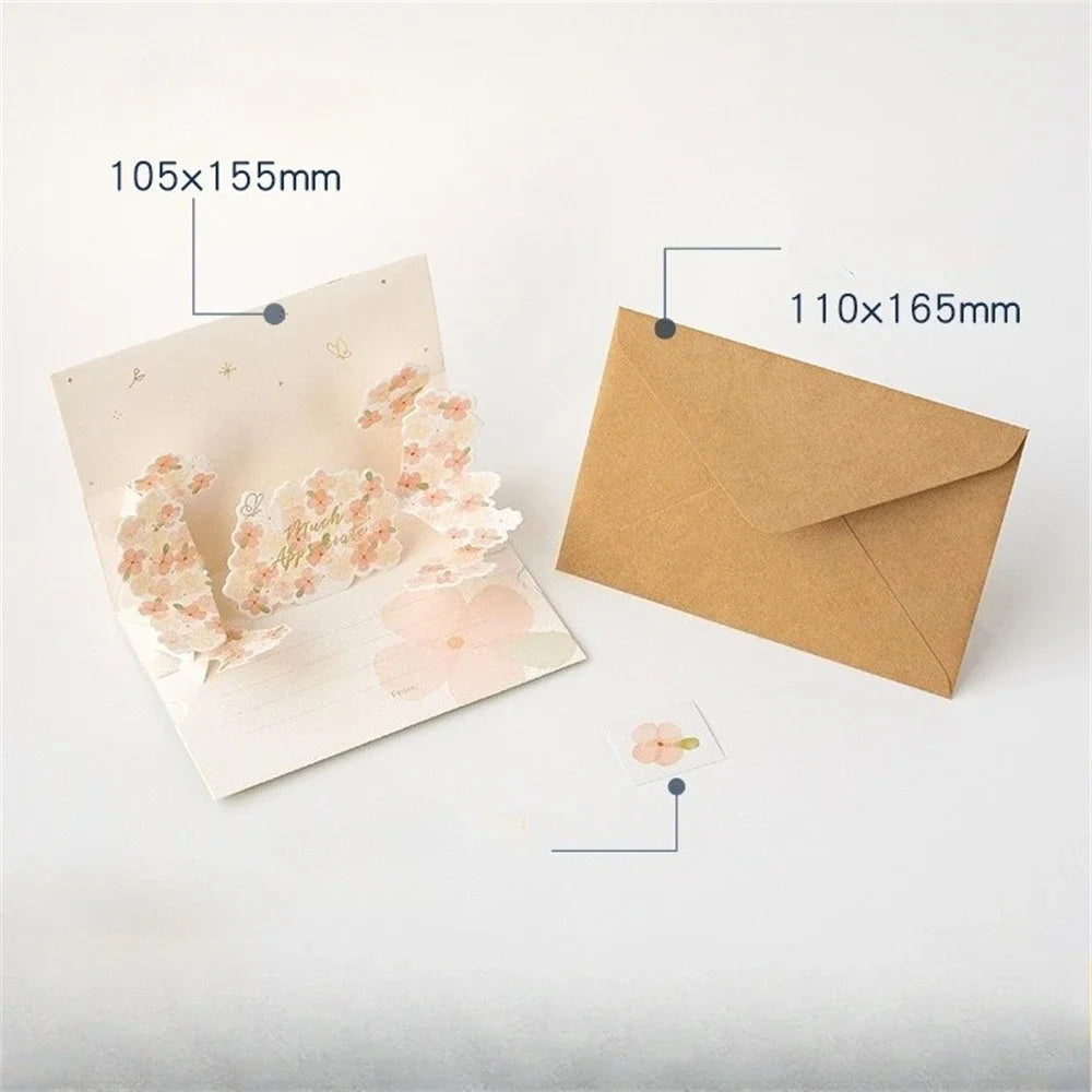 Pop-Up 3d Tulips Roses Sunflowers Bouquet Greeting Card Postcard Mother'S Day Blessings Creative Card Gift For Mother Oasis Select style1 D