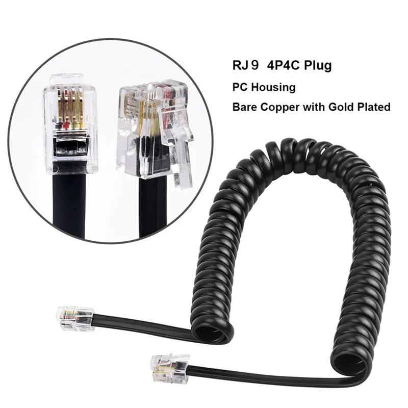 0.5-3m Phone Cord Landline Uncoiled Coiled Landline Telephone Handset RJ11 RJ9 Cord Line Cable RJ9 4P4C Telephone Cable Oasis Select