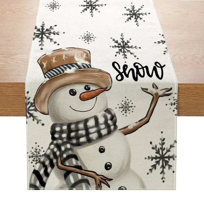Christmas Table Runner Merry Christmas Decorations For Home 2025 Cristmas Table Flag Cover Navidad Noel Gift New year Tablecloth Oasis Select Style2 33x180cm