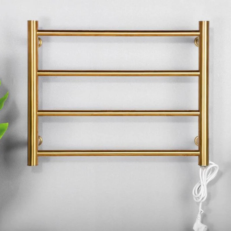 Gold Electric Towel Rack Electric Rail 4 Bars Ladder 304 Stainless Steel Clothes/Towel Warmer Rack Drying Rack For Bathroom Oasis Select