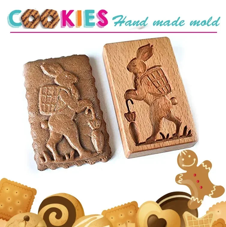 DIY Wooden Shortbread Mold Raspberry Heart Carved Gingerbread Cookie Mold Kitchen Cutter Molds For Valentine's Day Easter Party Oasis Select 14 - 13x8x2cm