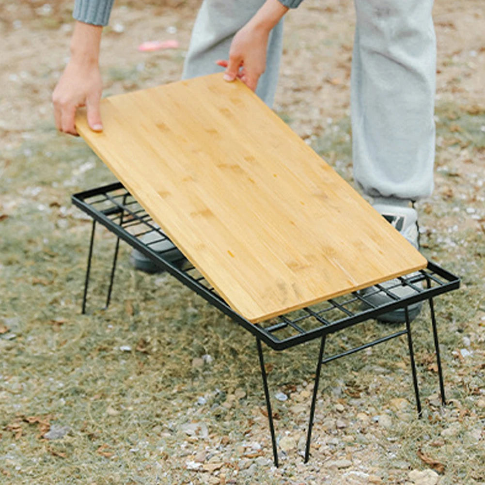Camping Lightweight Table with Table Board & Bag Portable Cooking Net Table Campfire Grill Table for Outdoor Barbecue Oasis Select