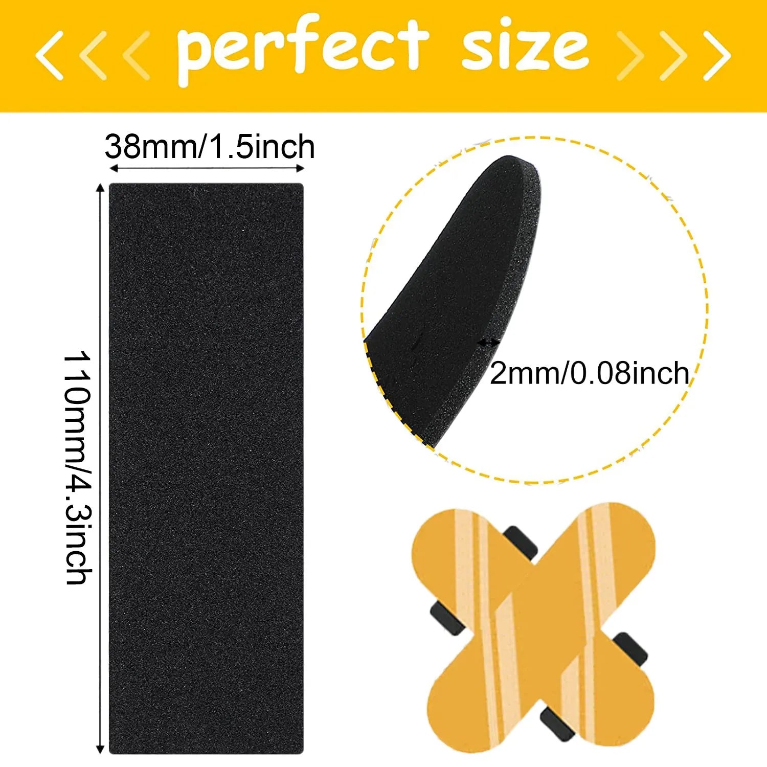 24 Pieces Fingerboard Foam Grip Tape Adhesive Foam Tape Black Non Slip Foam Grip Tape for Mini Fingerboards Oasis Select