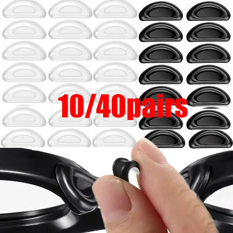 10/40pair Glasses Nose Pads Adhesive Silicone Nose Pads Non-Slip Transparent Nosepads For Glasses Eyeglasses Eyewear Accessories Oasis Select