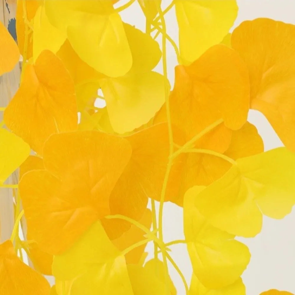 Artificial Ginkgo Leaves Vine – Faux Plant Table Centerpiece