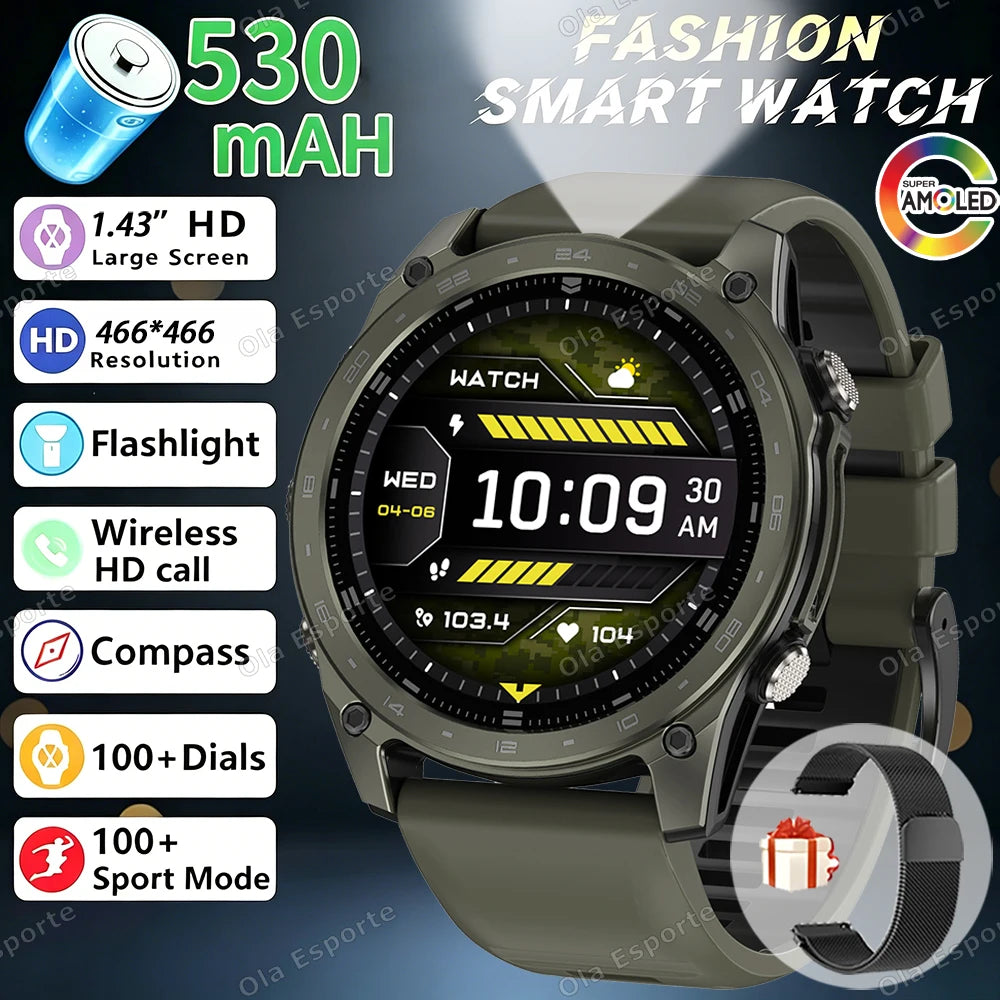 Ola Esporte HW12 Smart Watch – AMOLED, Bluetooth Call, 5ATM