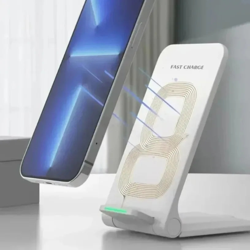 15W Wireless Charger Foldable Charger Station For iPhone 16-12 Pro Max & Samsung S24/S23 & Xiaomi Desktop Stand Oasis Select