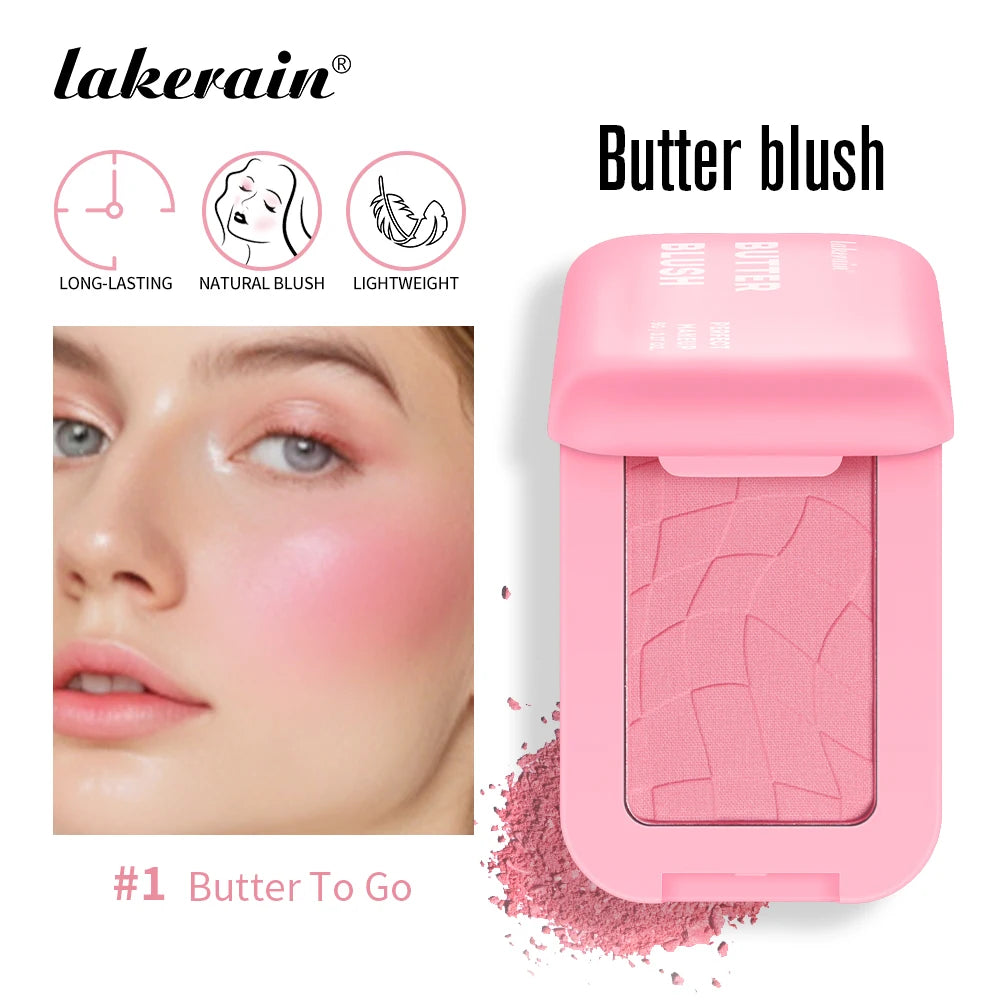 Lakerain Butter Blush High Color Rendering Brightening Makeup Long-lasting Makeup Effect Waterproof Sweat-proof Butter Blush Oasis Select