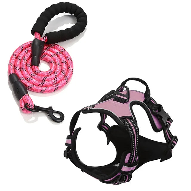 Reflective Shoulder Straps, Large and Medium-sized Dog Chest Straps, Vest Dog Leash Pet Supplies Oasis Select Pink suit XL code