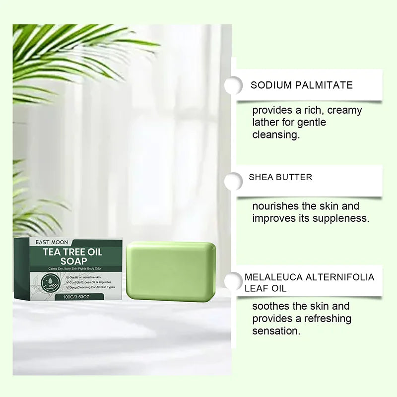 Tea Tree Oil Handmade Soap Cleansing Oil-controlling Facial Body Oasis Select