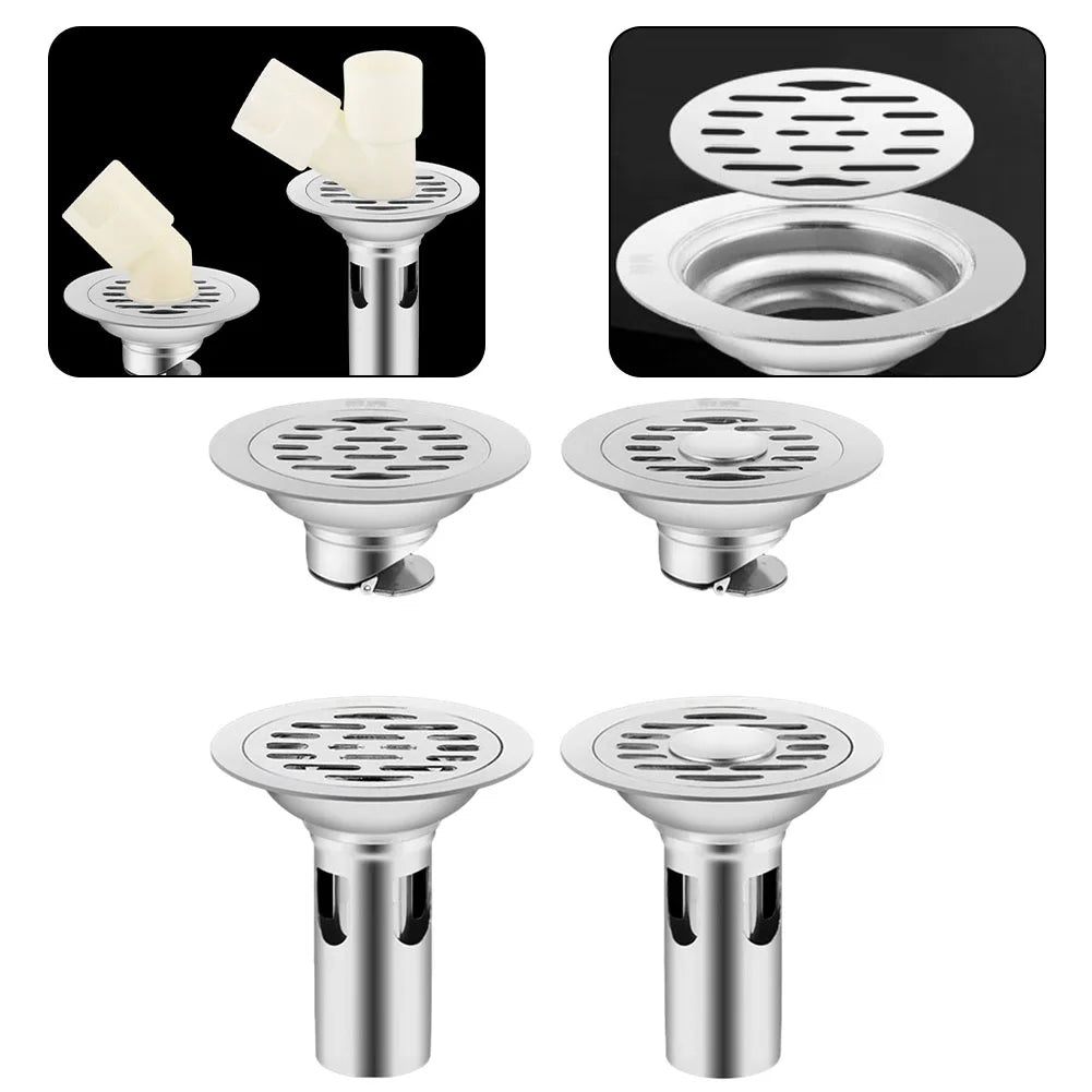Stainless Steel Floor Drains Anti-odor Drainer Shower Strainer Cover 10cm Deodorant For Kitchen Hotel Bathroom Oasis Select