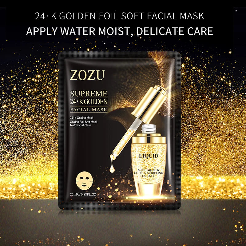 BIOAOUA 24K Gold Face Mask – Anti-Aging Hydrating Sheet Mask Gold Sheet Mask Oasis Select