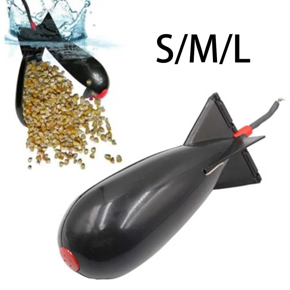 Fishing Rocket Feeder Carp Fishing Rocket Feeder Spod Bomb Float Lure Bait Holder Pellet Rocket Feeder Black Fishing Accessory Oasis Select