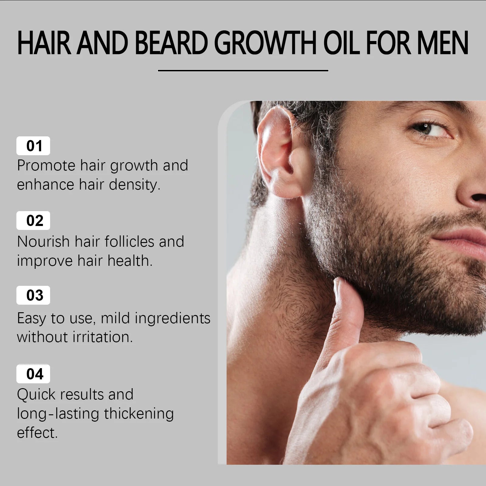 East Moon Hair Growth Serum for Men – Beard & Scalp Essence 15ml