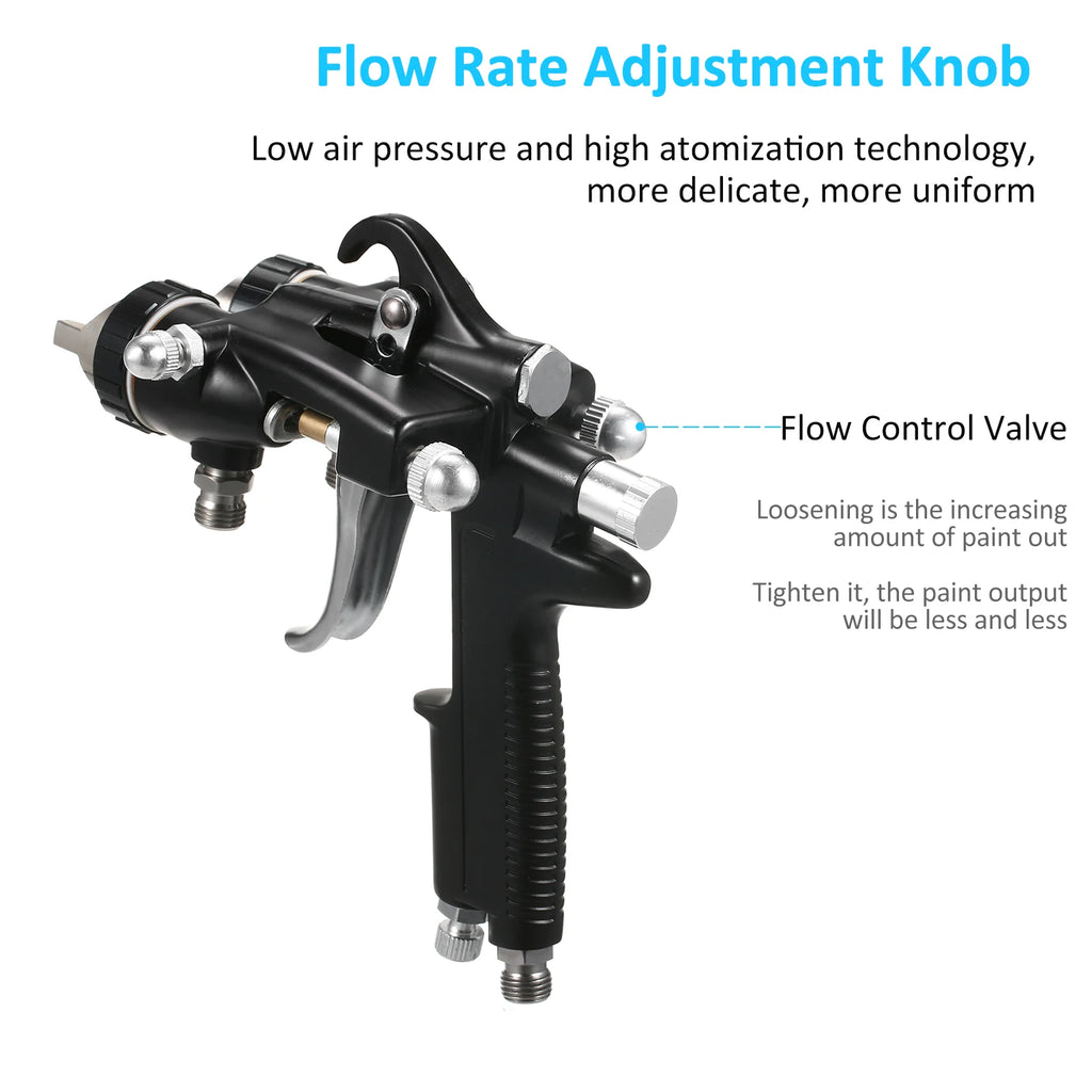 Double 1.4mm Nozzle Dual Heads Two Component Mirror Effect Silver Chrome Air Powered Spray Machine Professional Air Paint Spraye Oasis Select