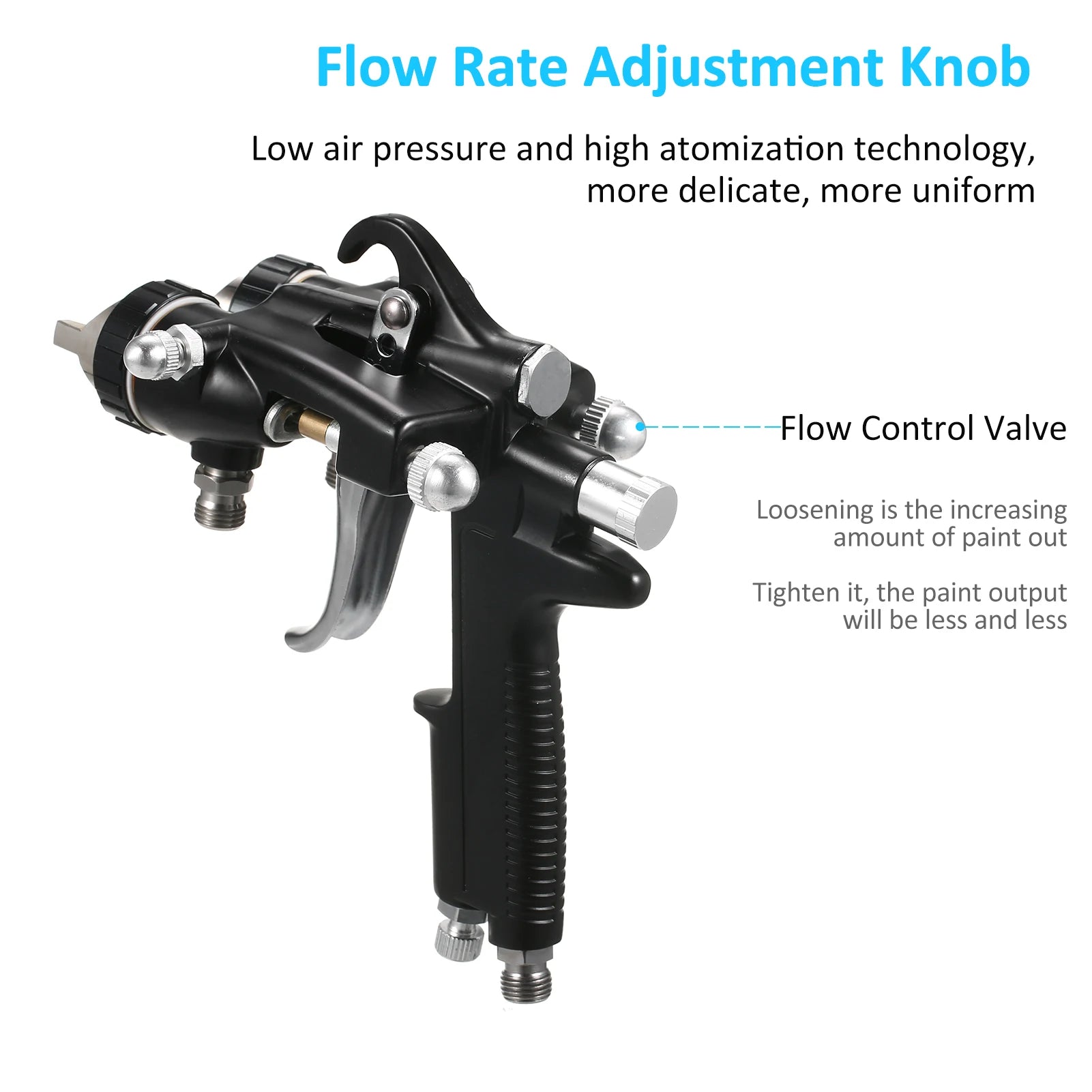 Double 1.4mm Nozzle Dual Heads Two Component Mirror Effect Silver Chrome Air Powered Spray Machine Professional Air Paint Spraye Oasis Select