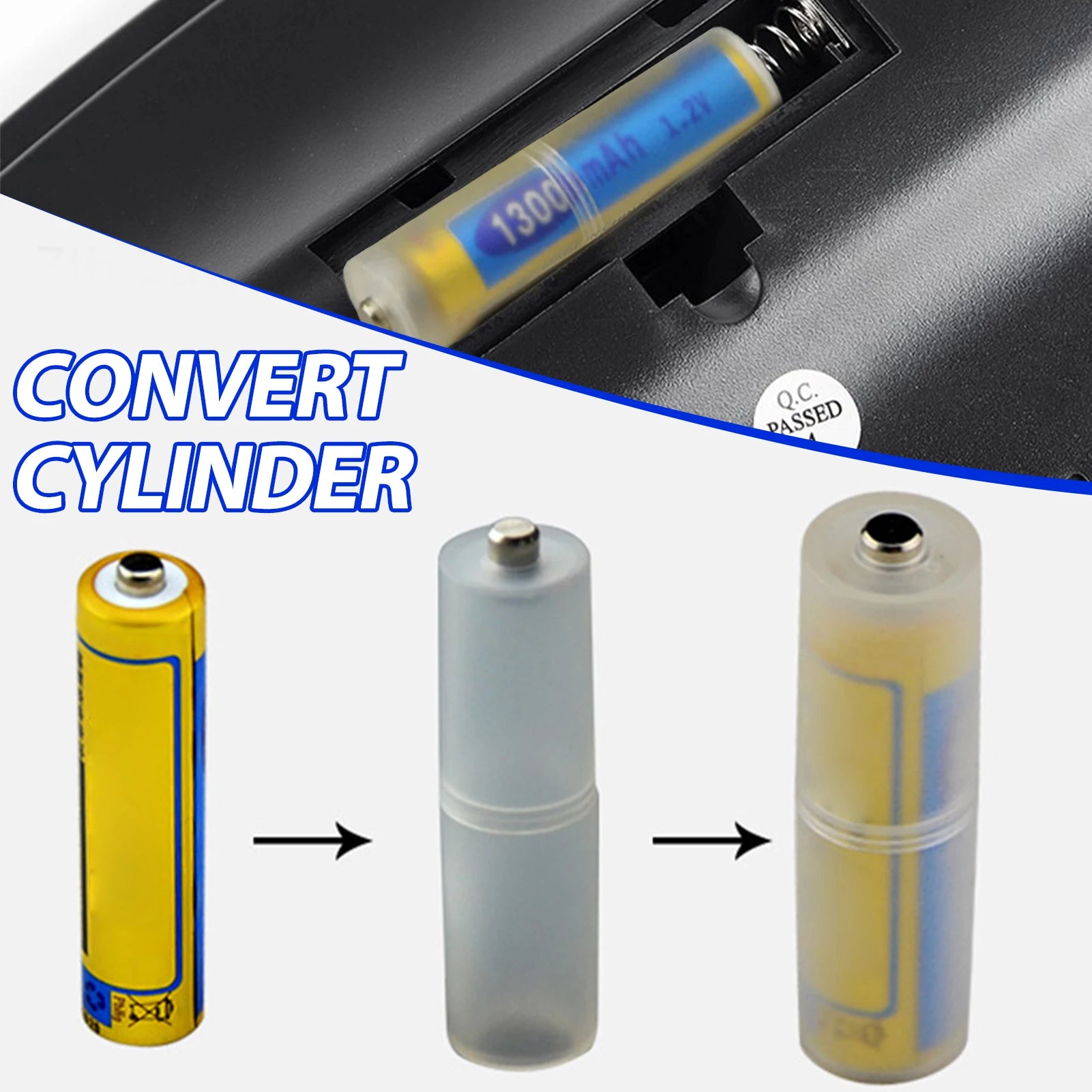 AAA to AA Battery Converter Adapter – Pack of 4 | Durable