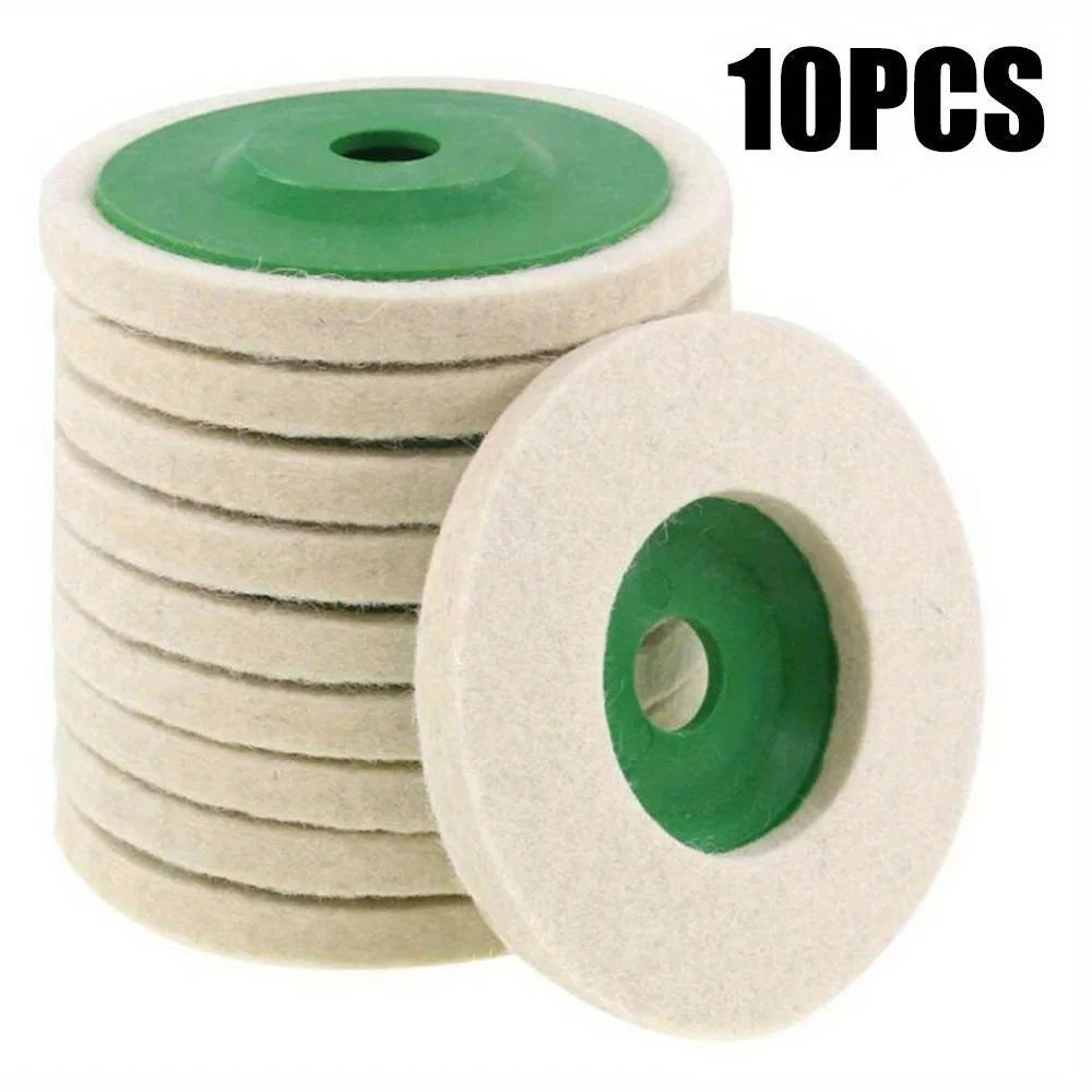 4" Wool Polishing Wheel Discs for Angle Grinder – 3-12 Pack Polishing Grinding Disc Oasis Select 10pcs