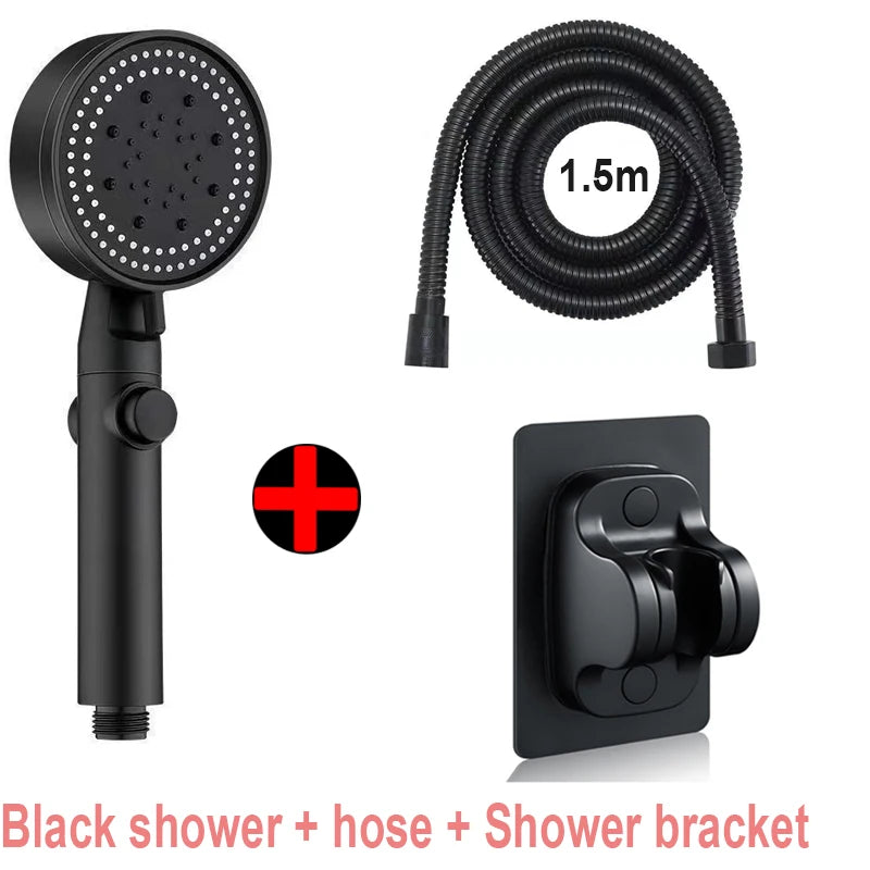 This multi-functional, height-adjustable shower head features 5 modes, adjustable water flow, and a one-touch stop function. Oasis Select Black package