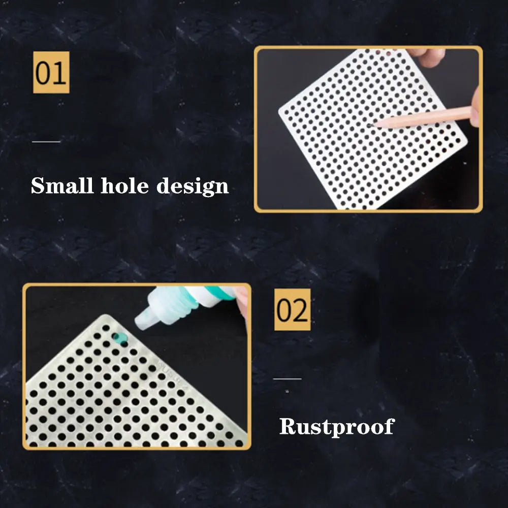 Stainless Steel Square Drain Hole Shower Hair Catcher Filter Stopper Floor Drains Net Cover Kitchen Bathroom Hardware Parts Oasis Select