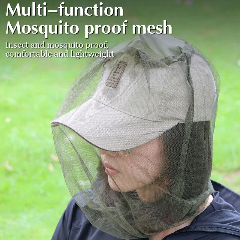 Outdoor Mesh Sun Hat with Face Shield Insect Proof Mosquito Net Cap for Fishing Beekeeping Breathable for Men Women Oasis Select