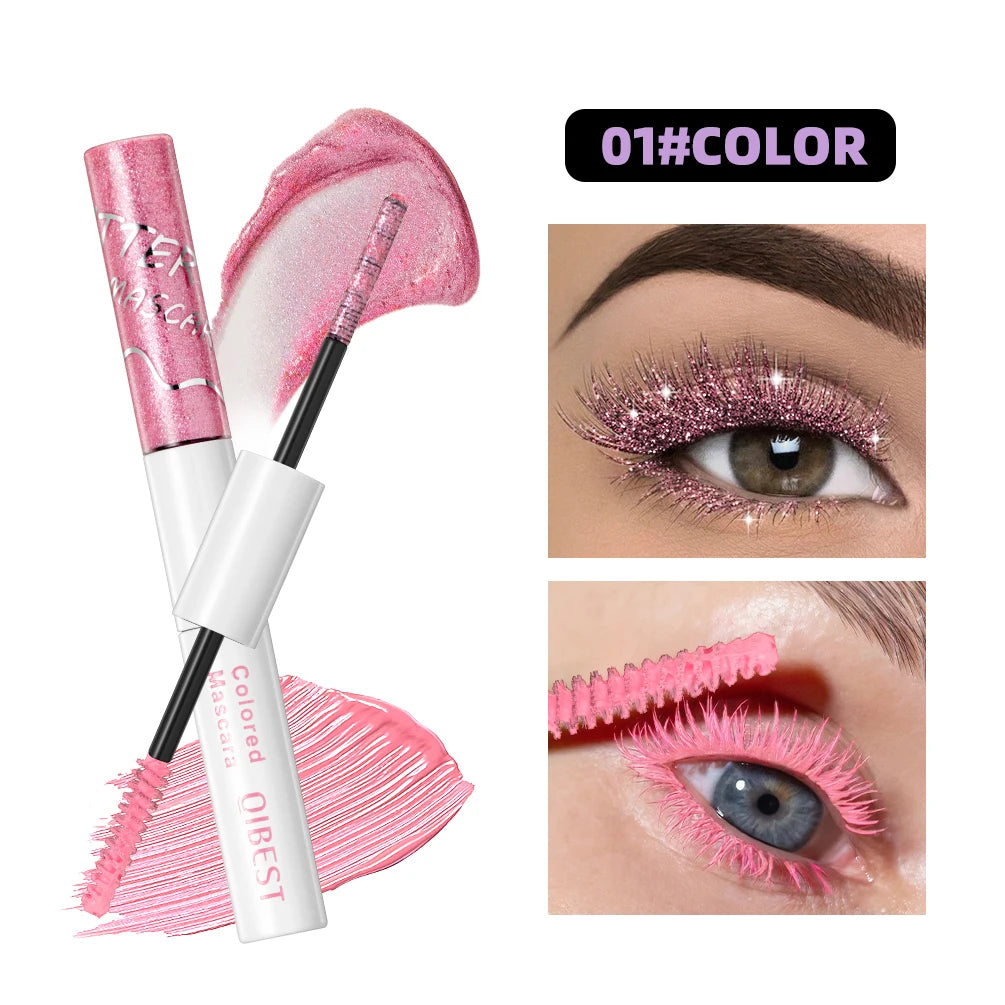 QiBest 2-in-1 Glitter & Color Mascara | Voluminous Lashes