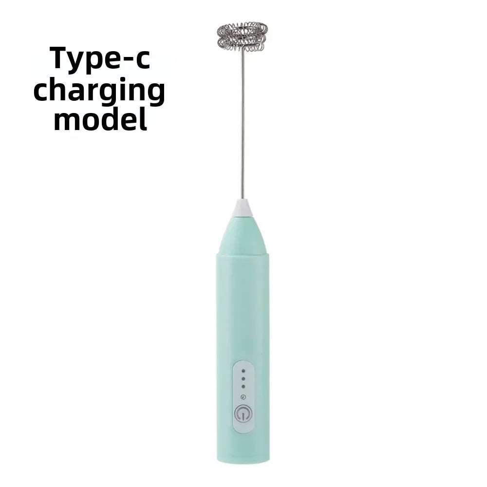 MINI Handheld Electric Milk Frother USB Rechargeable, Automatic Foam Maker for Lattes, Hot Chocolate Blender Egg Beater Tools Oasis Select Blue
