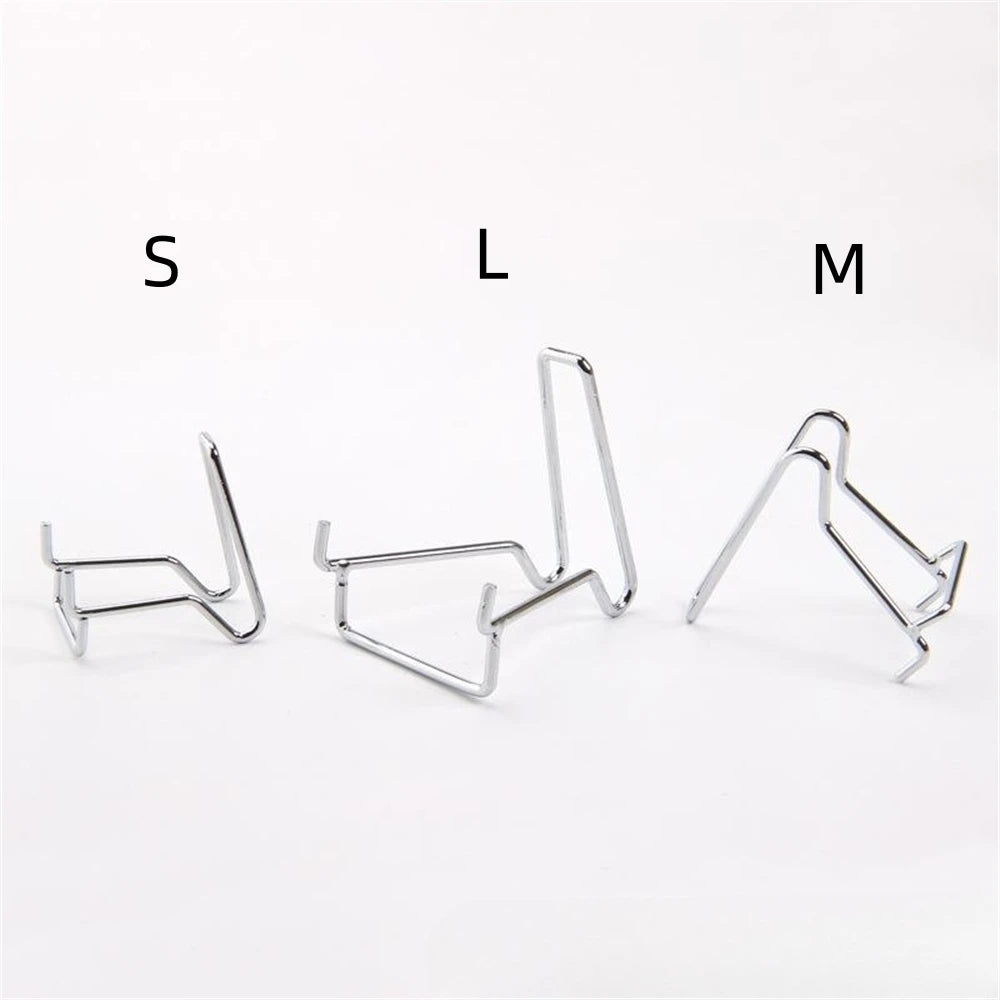 1PCS Metal Arm Display Stand Easel For Gemstone Mineral Home Decor Minerals Fossils Rocks Geode Display Stands Crystals Holder Oasis Select Silver-S