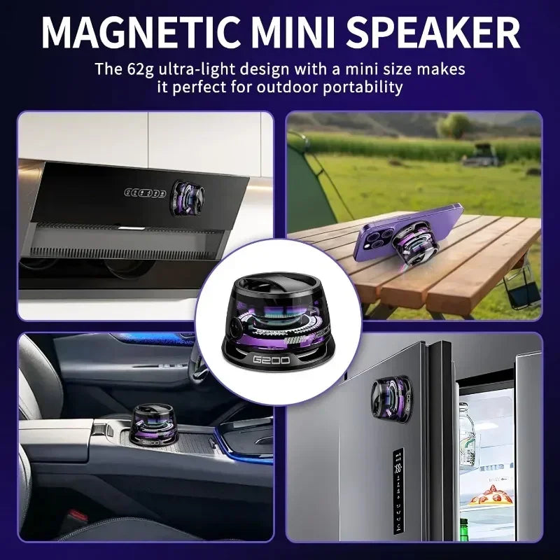 Portable Bluetooth Speaker Magnetic Mini Sound Box G200 with RGB Light Bluetooth Wireless Outdoor Speaker for Travel Must Have Oasis Select