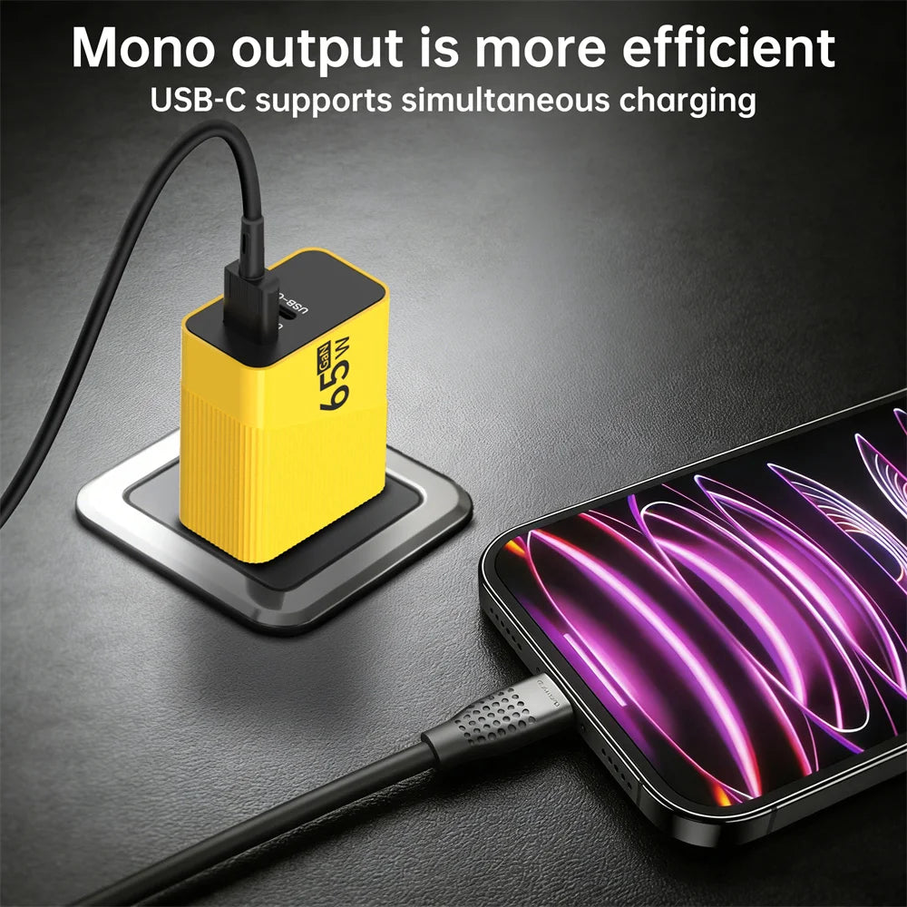PD 65W USB C Charger GaN Fast Charging Wall Charger For iPhone Samsung Xiaomi Quick Charge EU/US/UK Plug Phone Charger Adapter Oasis Select
