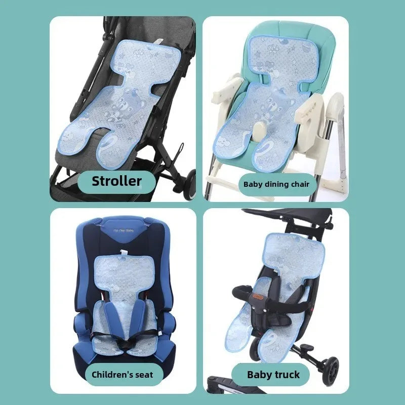 Universal Cartoon Printed Stroller Cooling Pad Mild Cool Surface Summer Heat Resistant Liner For Baby Pushchair Breathable Oasis Select