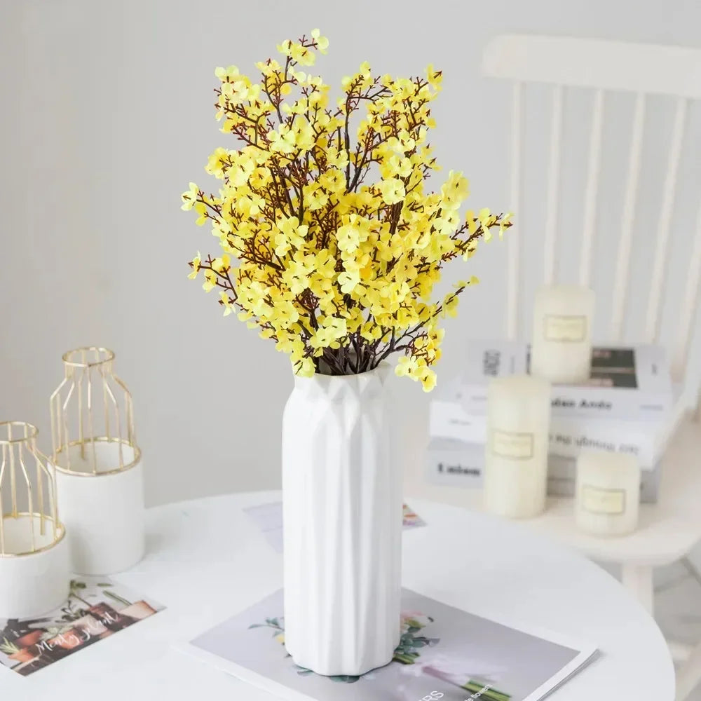 Cherry Blossoms Artificial Flowers Gypsophila Fake Flowers DIY Wedding Home Vase Decoration Faux Flowers Branch Oasis Select
