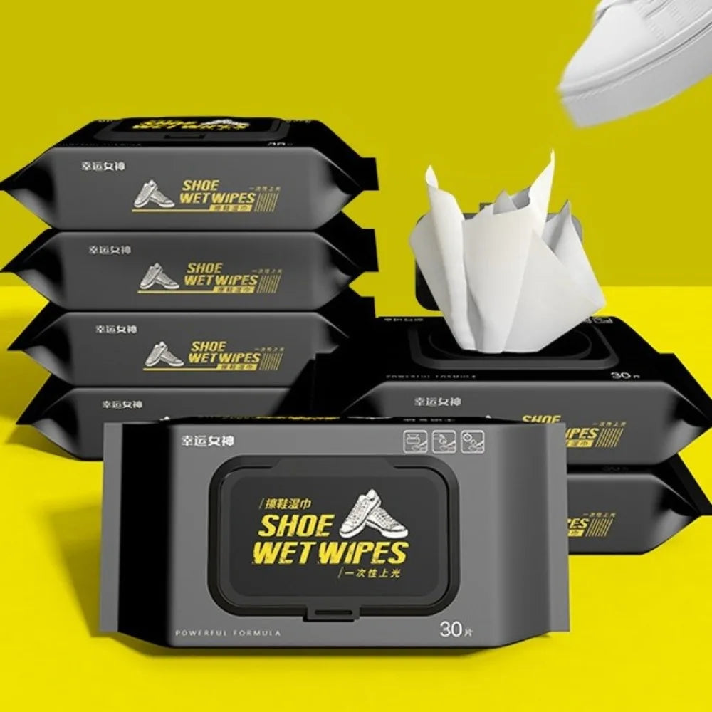 12/30/80PCS/Bag Disposable Shoe Sneaker Wipes Cleaner Detergent Care Wet Quick Wipes White Shoes Wipes Removes Dirt, Stains Oasis Select