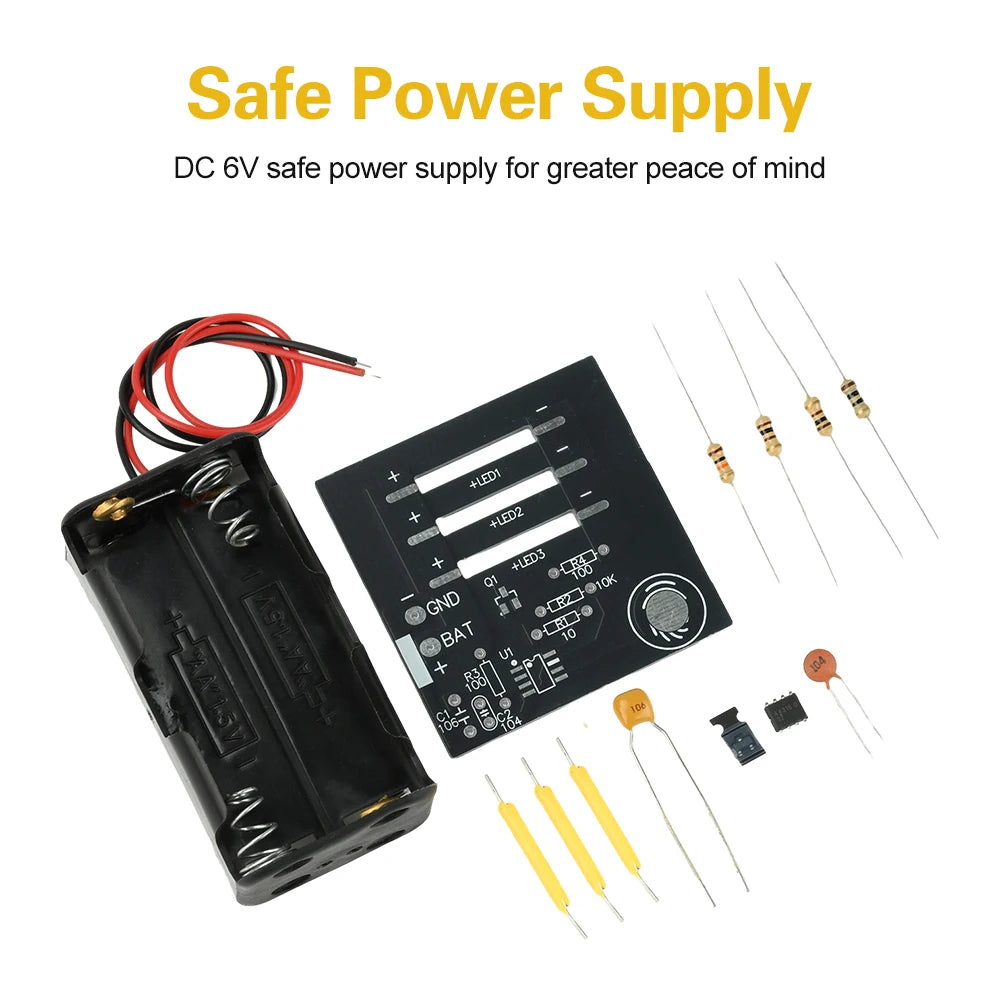 DIY Soldering Practice Kit DC 6V Touch-Sensitive Stepless Dimming Electronic Soldering Projects for Beginners Oasis Select