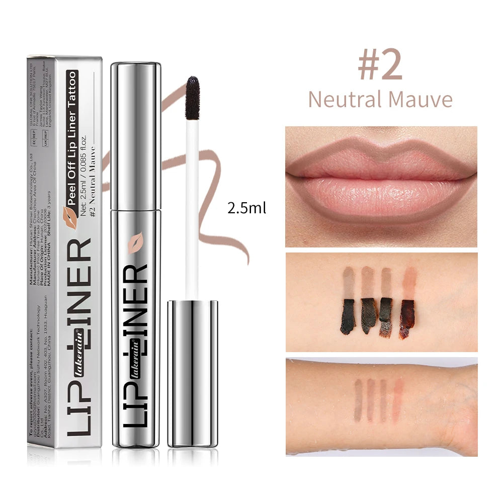 Lakerain Peel Off Lip Stain – Matte, Waterproof, Long-Lasting Peel Off Lip Liner Oasis Select 2Neutral Mauve