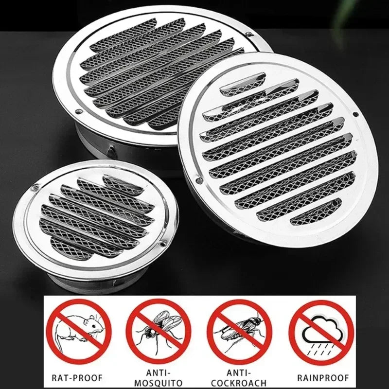70-300mm Stainless Steel Wall Ceiling Air Vent Exhaust Hood Ducting Ventilation Waterproof Vents Cap Grille Cover Oasis Select