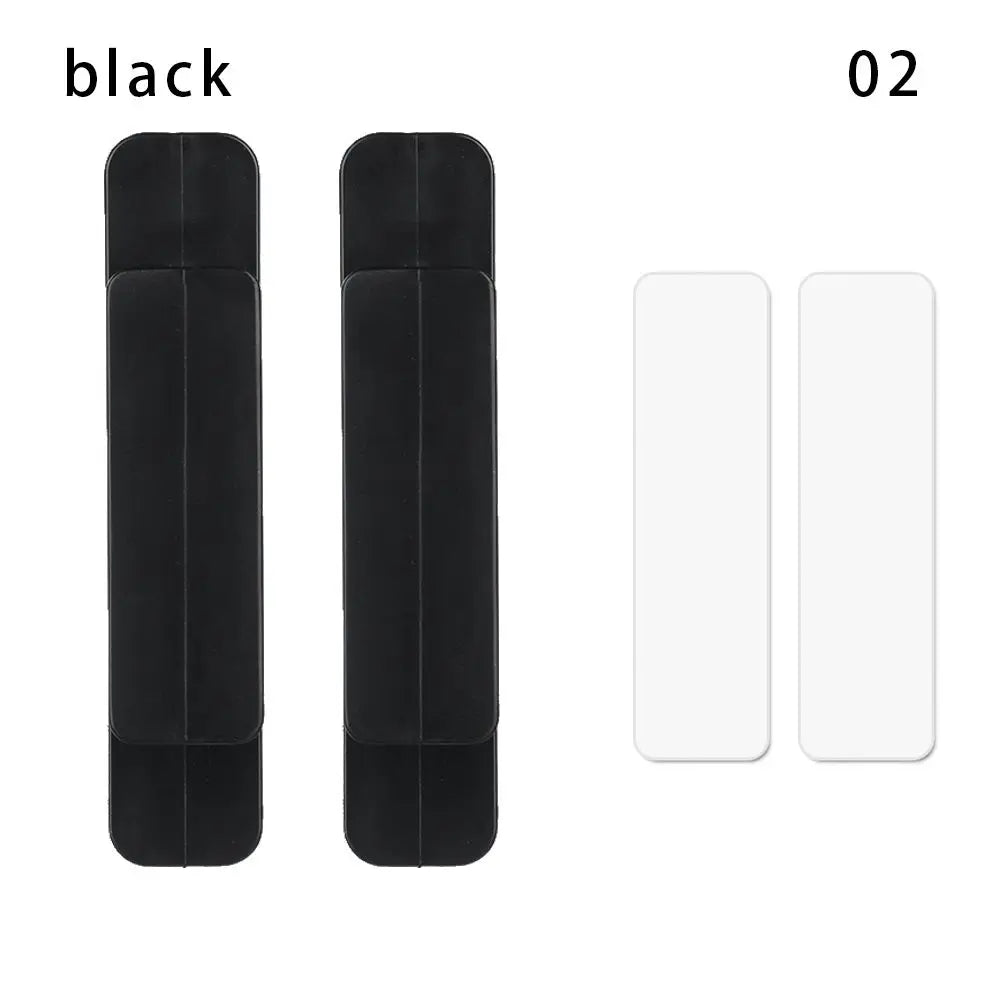 2Pcs Window Cabinet Drawer Organizer Wardrobe Handle Self-adhesive Door Handle Paste Open Sliding Door Knob Auxiliary Device Oasis Select black-2