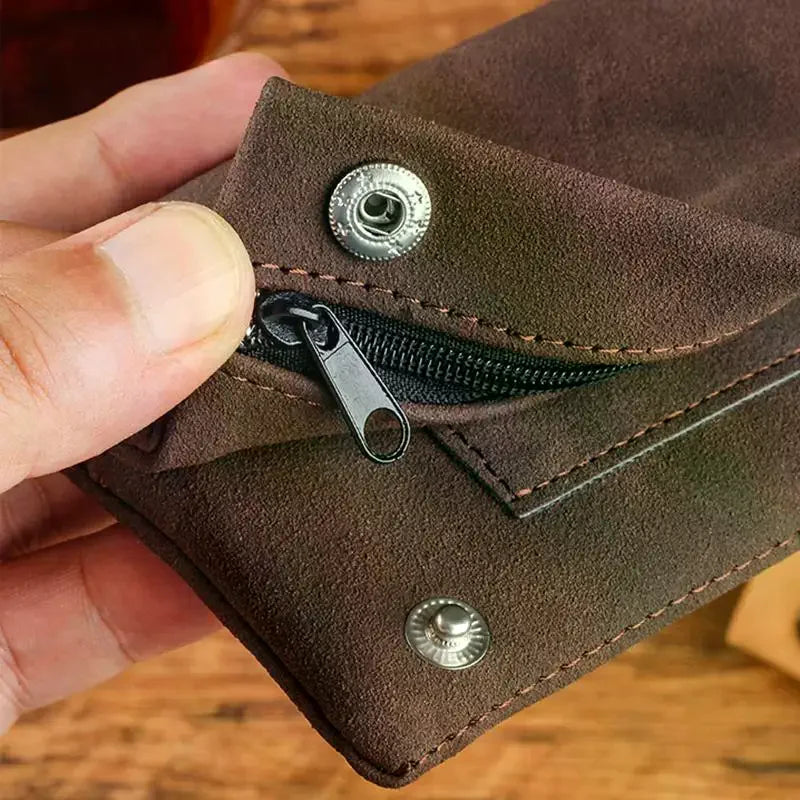 Frosted Leather Hand Cigarette Bag Foldable Storage Bag Handmade Tobacco Lighter Pouch Multifunctional Tobacco Moisturizing Bag Oasis Select